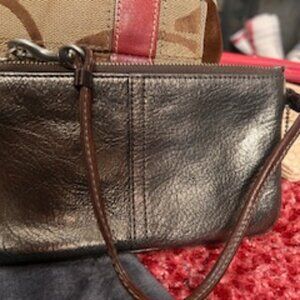 metallic coach bag